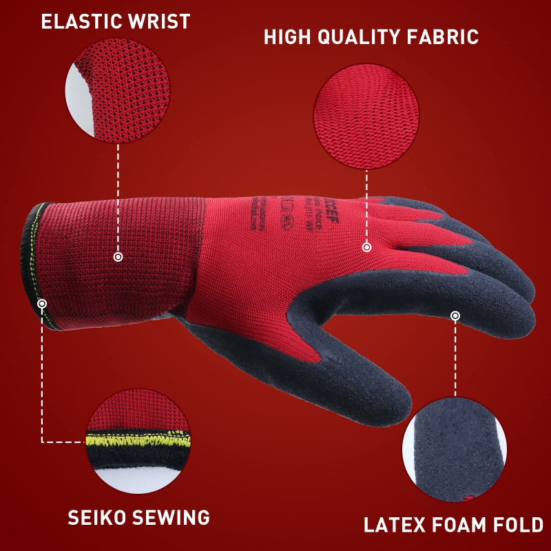 LOCCEF 2 Pairs Winter Work Gloves for Men and Women, Freezer Gloves for Work Below Zero, Thermal Insulated, Super Grip (L) - Image 2